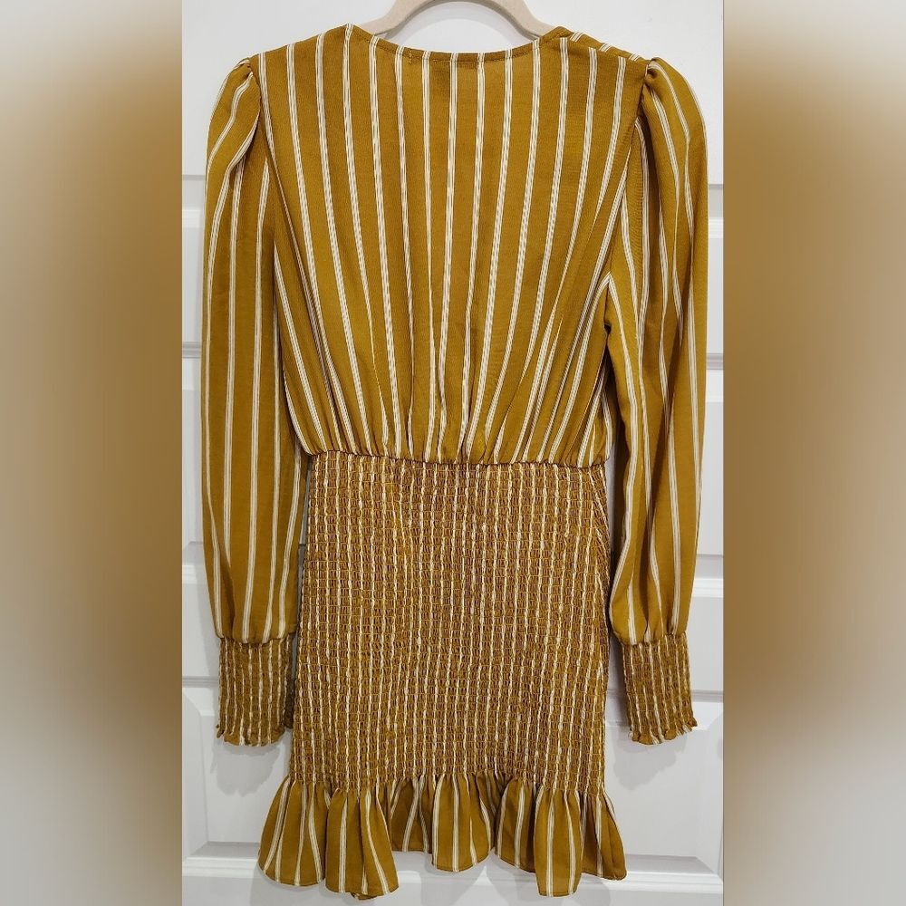 Forever 21 Mustard and White Striped Long Sleeve Dress - Picture 4 of 11
